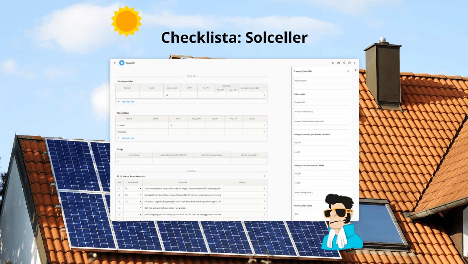 checklista solceller